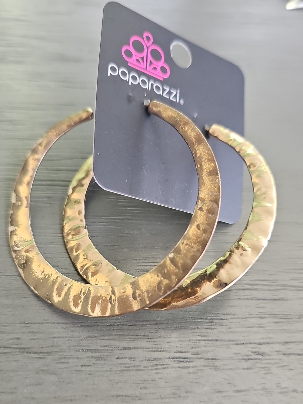 paparazzi Gold Textured Hoop Earrings